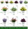 6pcs Artificial Pot Flowers Small Fake Plants with Pot Mini Potted Plants for House Office Tabletop Decoration